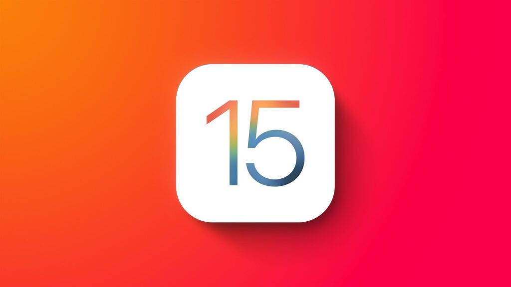 Ios 15 In Red And Orange Background
