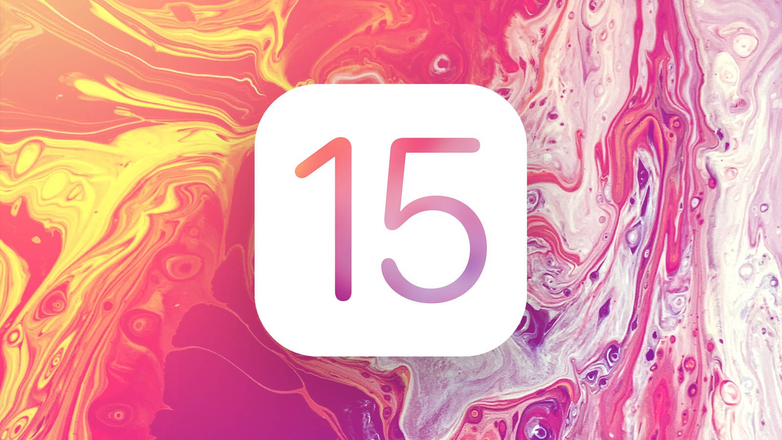Ios 15 Logo Pink Marble Background