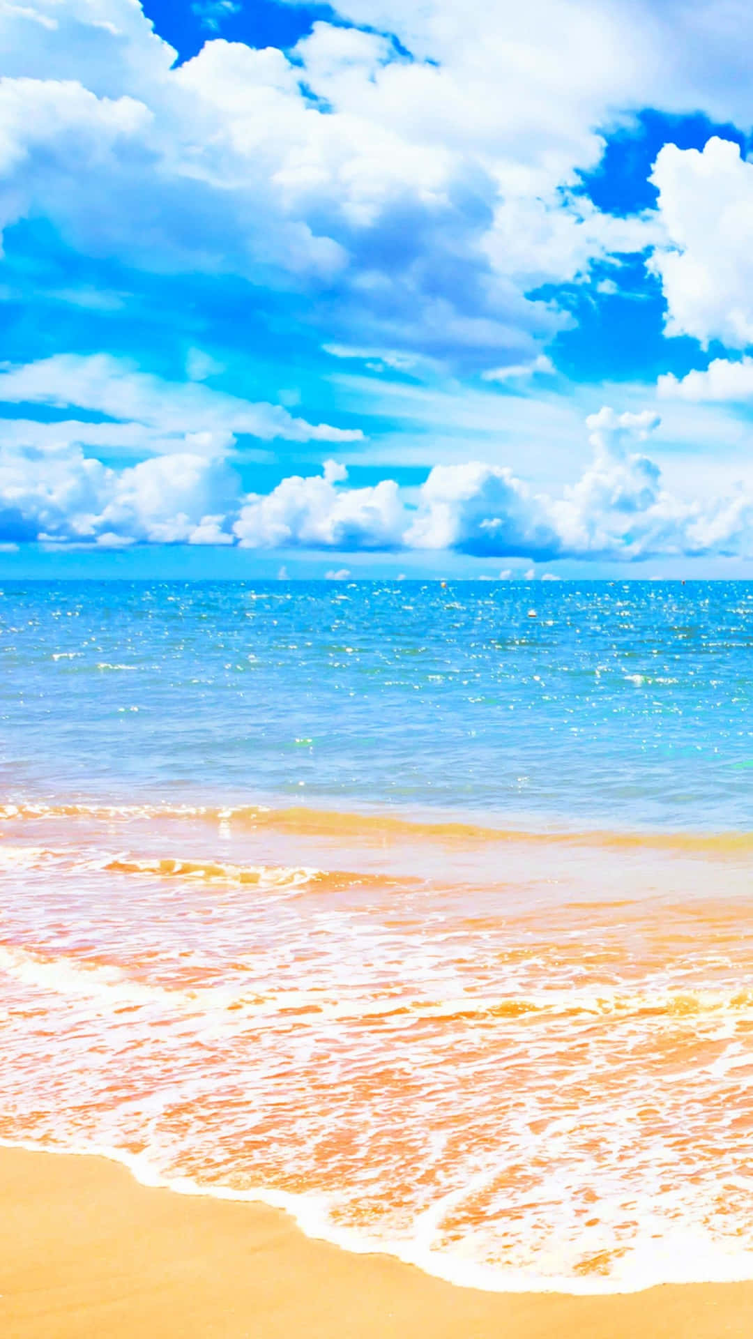 Ios Cloudy Beach Background