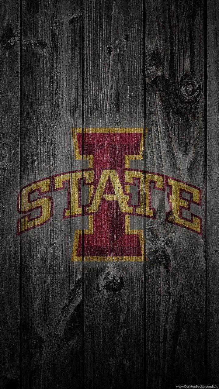 Iowa State University Cyclones On Wood Background