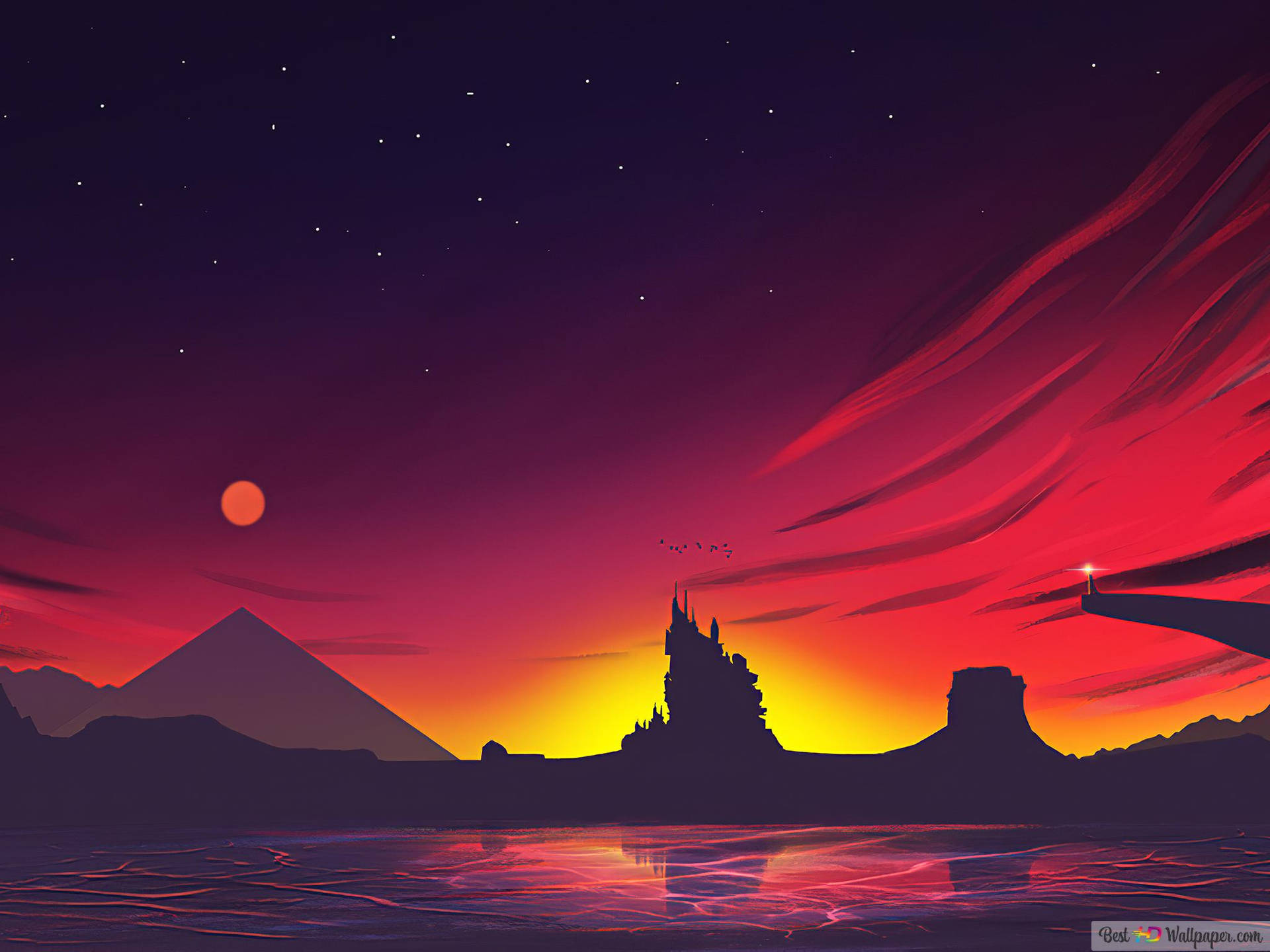 Ipad Pro 12.9 Sunset Landscape Artwork