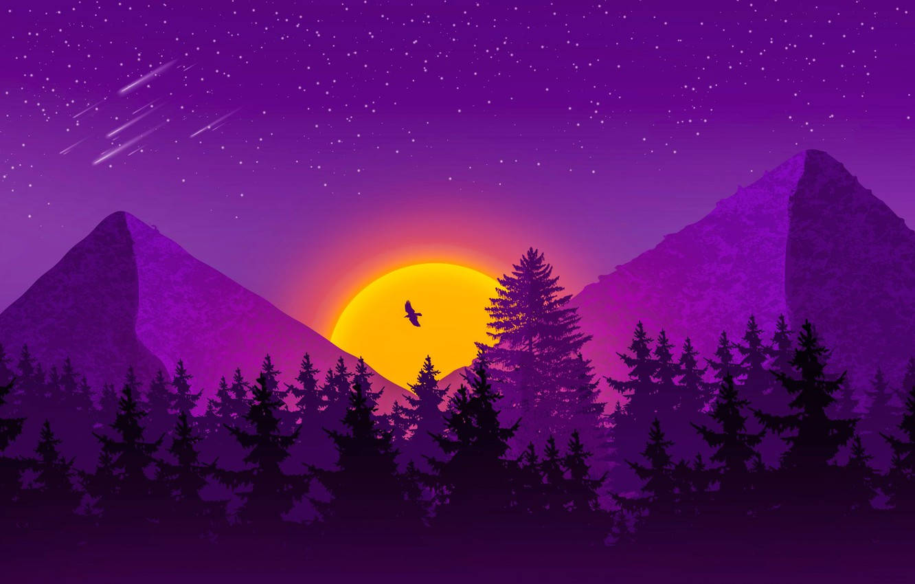 Ipad Pro 12.9 Violet Nature Landscape