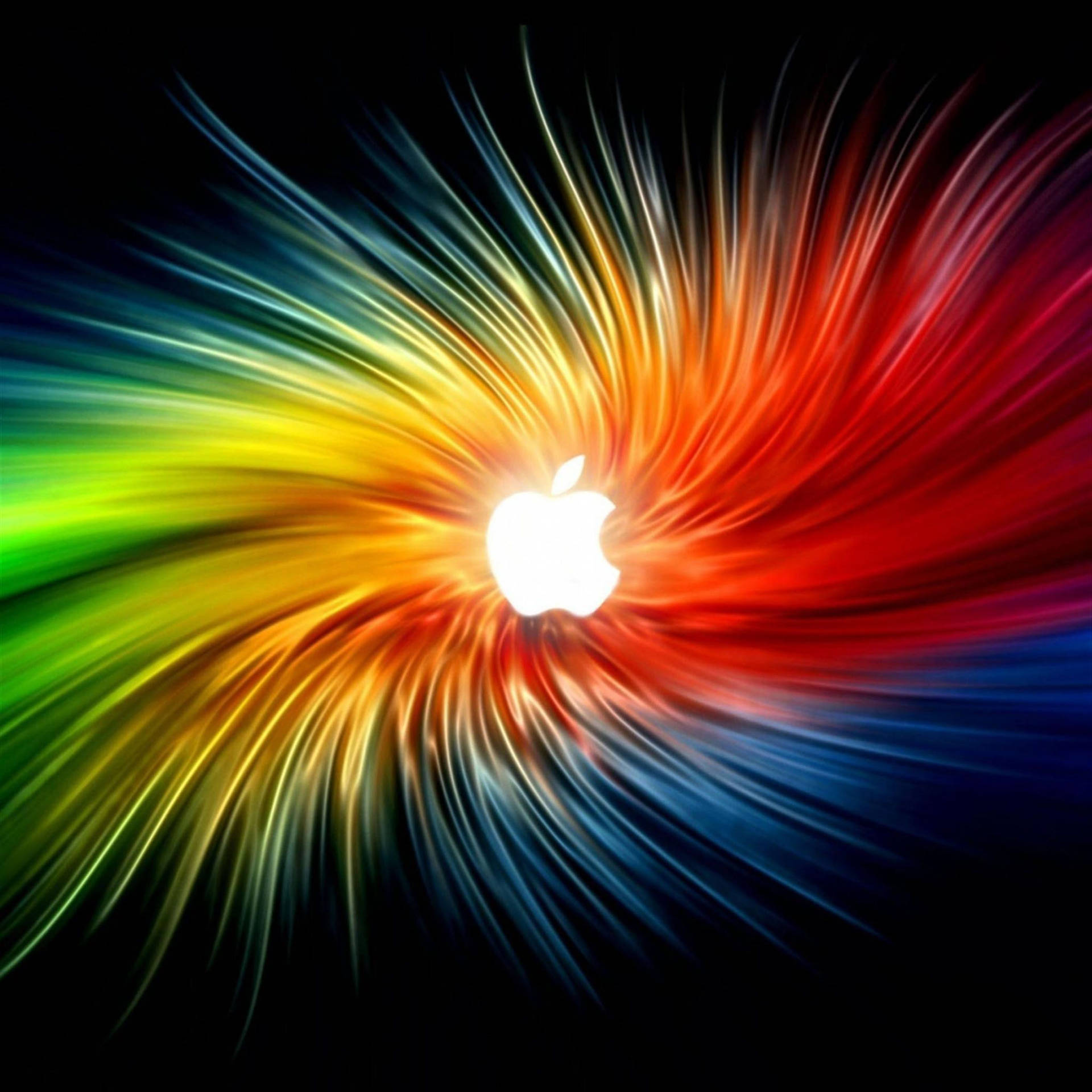 Ipad Pro Apple Logo On Rainbow Cloth Background