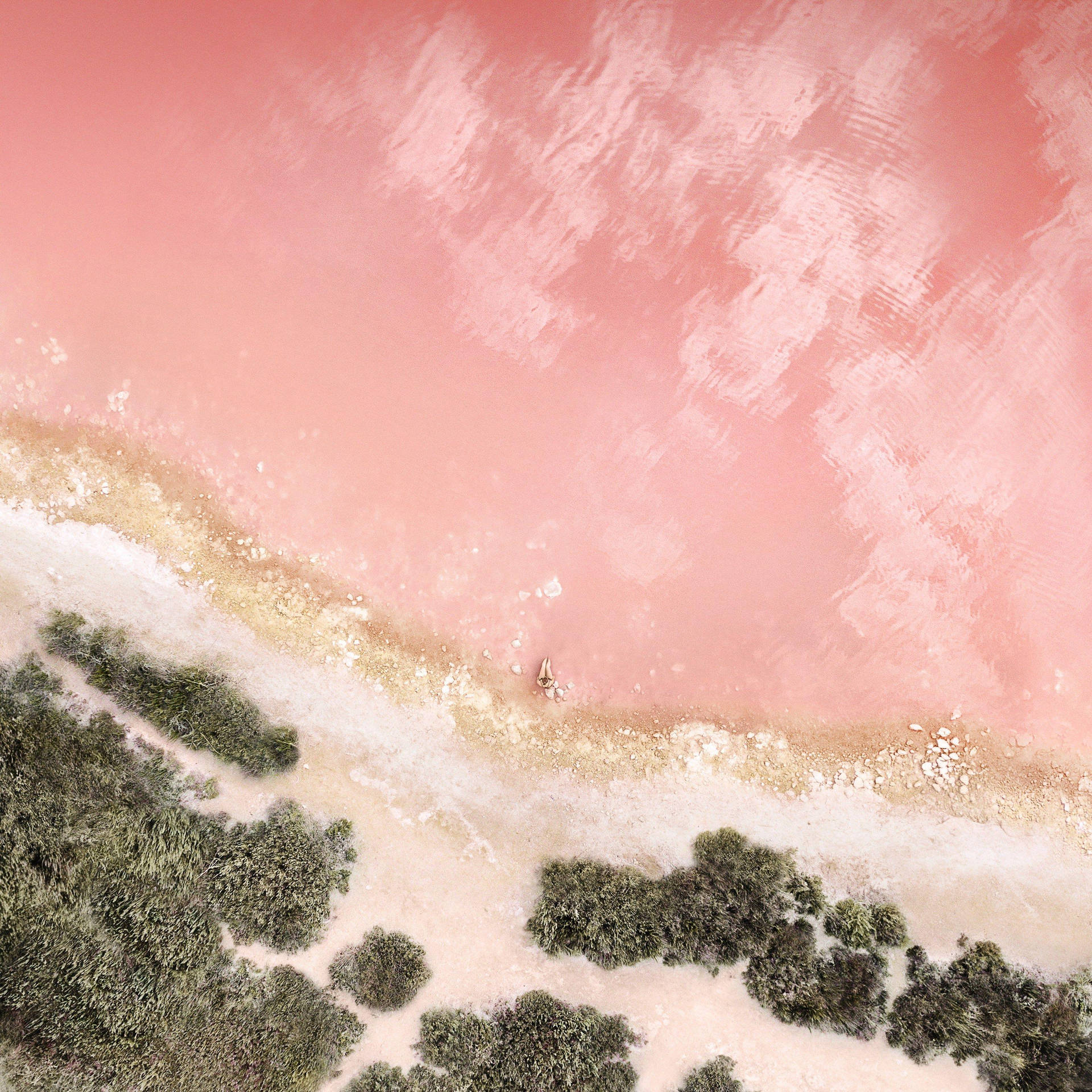 Ipad Pro Beach With Pink Sea