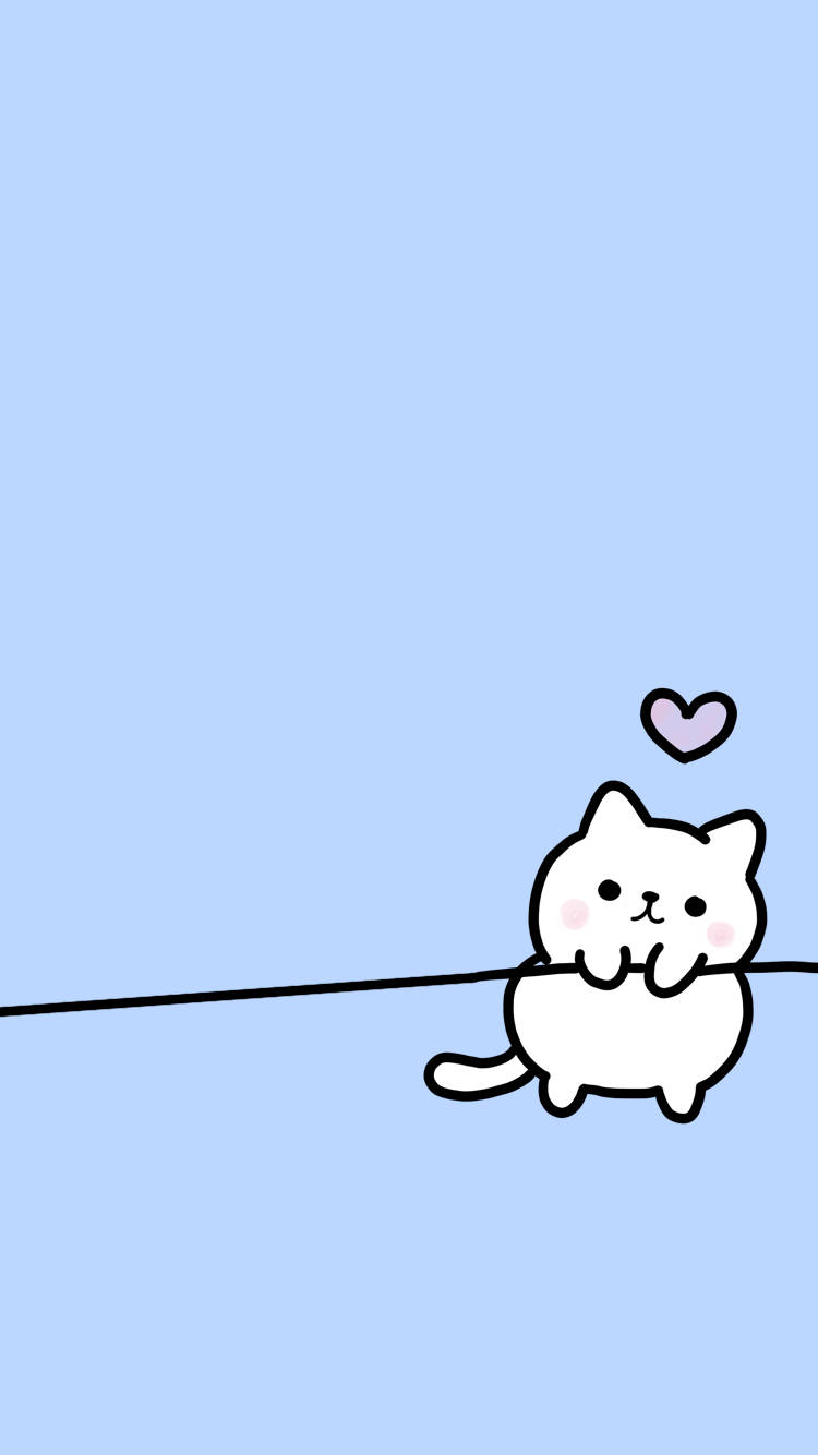 Ipad Pro Cute White Cat In Stick Background