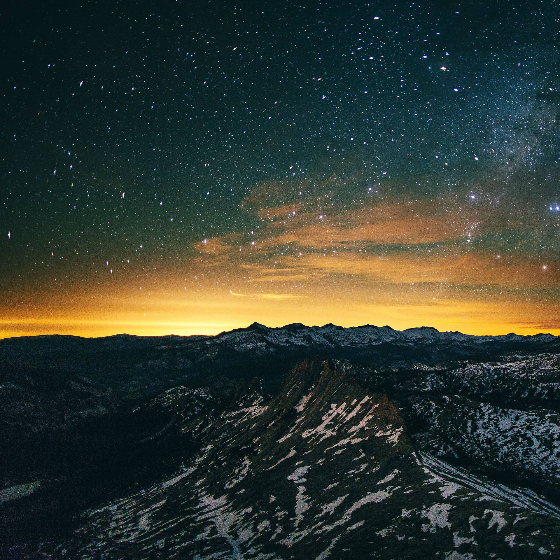 Ipad Pro Starry Sunset On Mountains