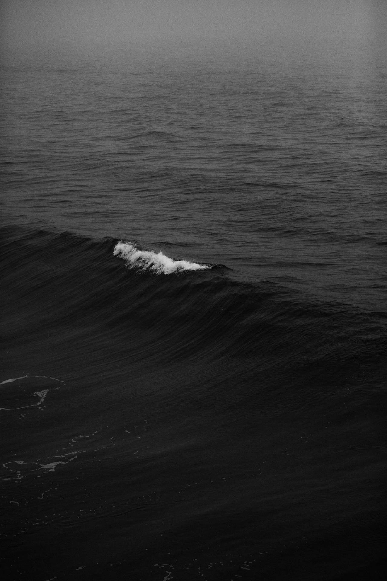 Iphone 11 Black And White Waves Background
