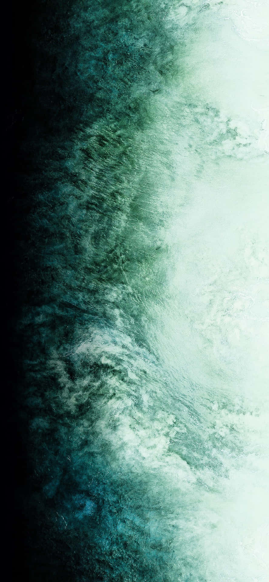 Iphone 11 Green Panoramic Waves Background