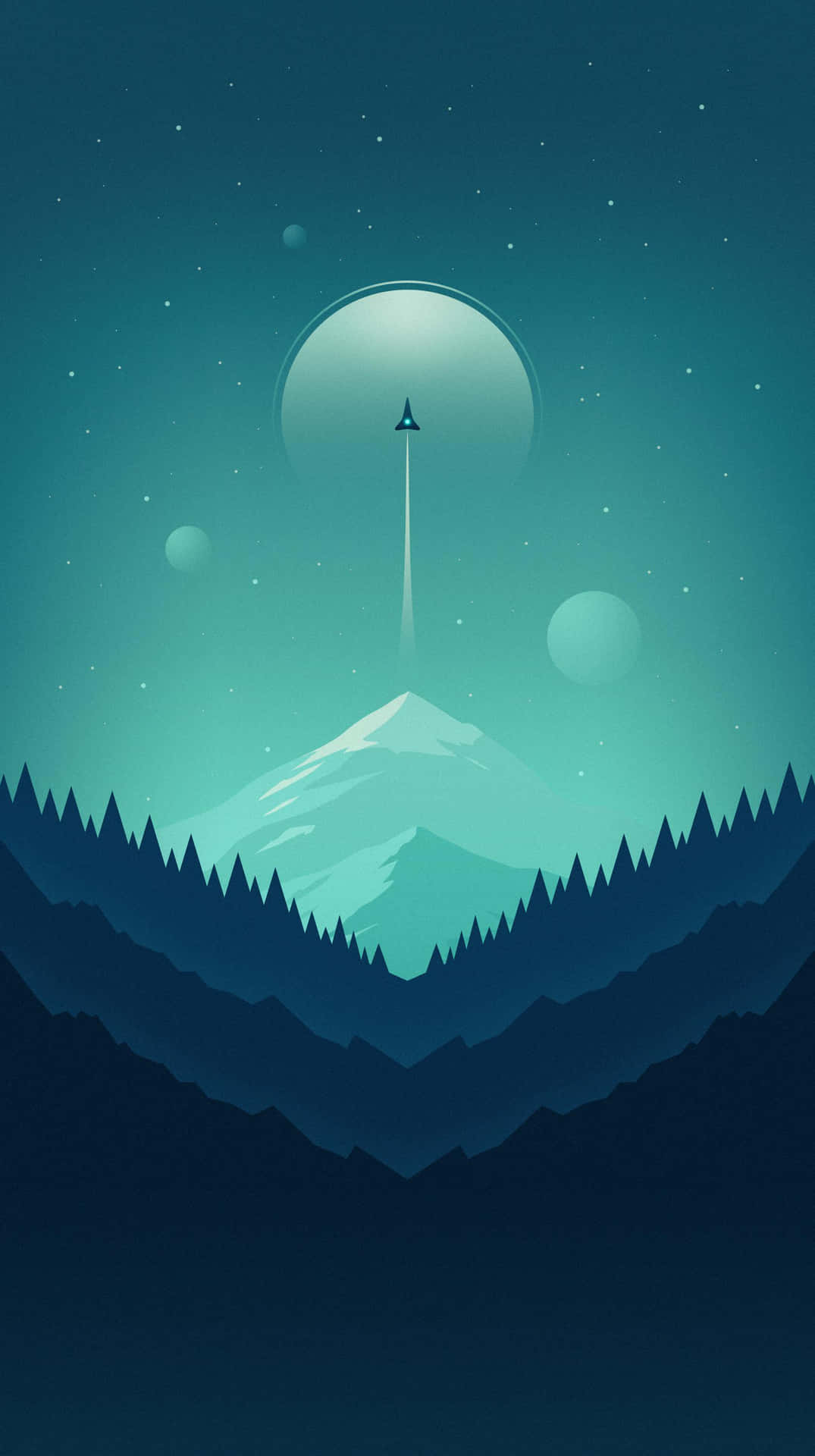 Iphone 11 Green Spacecraft Animation Background