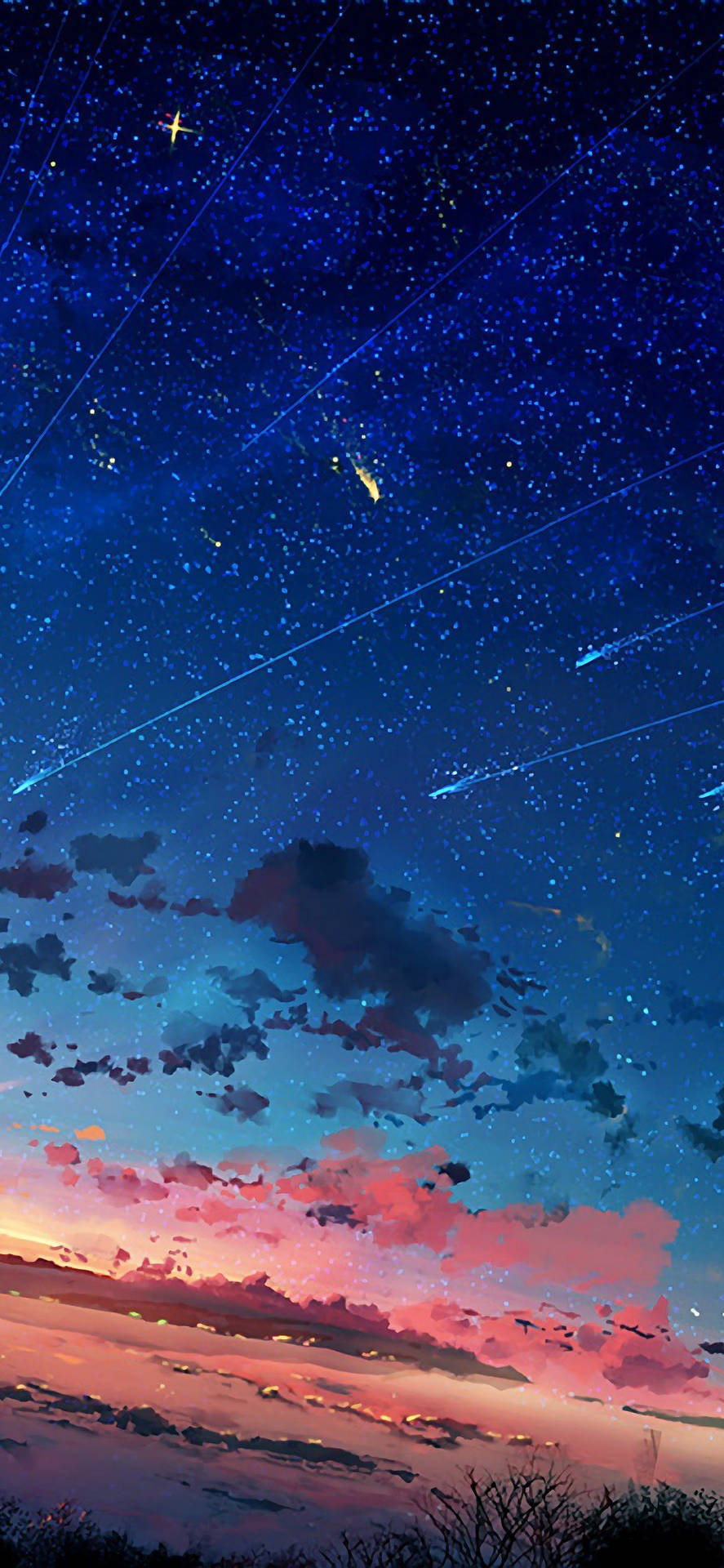 Iphone 11 Pro Max 4k Shooting Stars Art Background