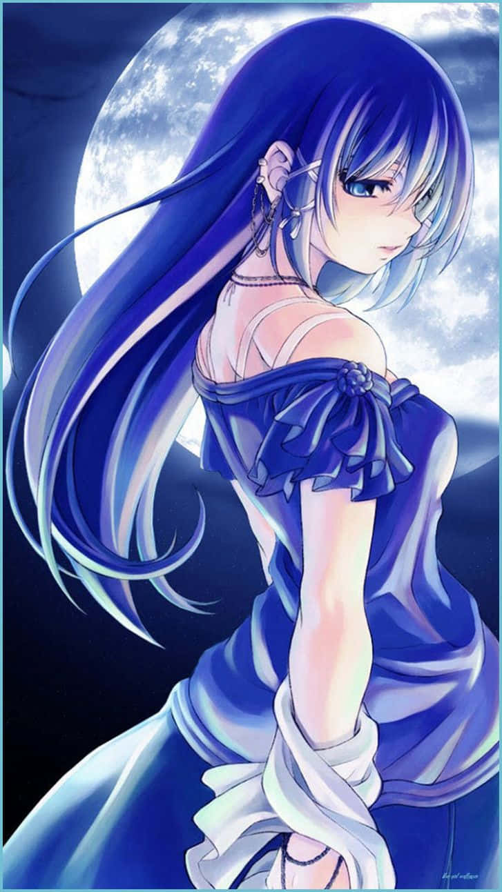 Iphone 12 Anime Blue Girl