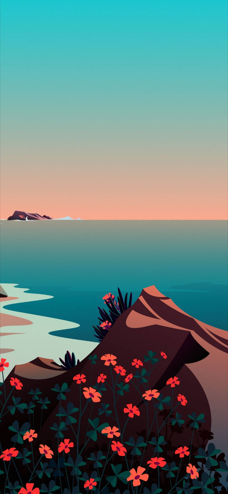 Iphone 12 Pro Max Digital Seashore Background