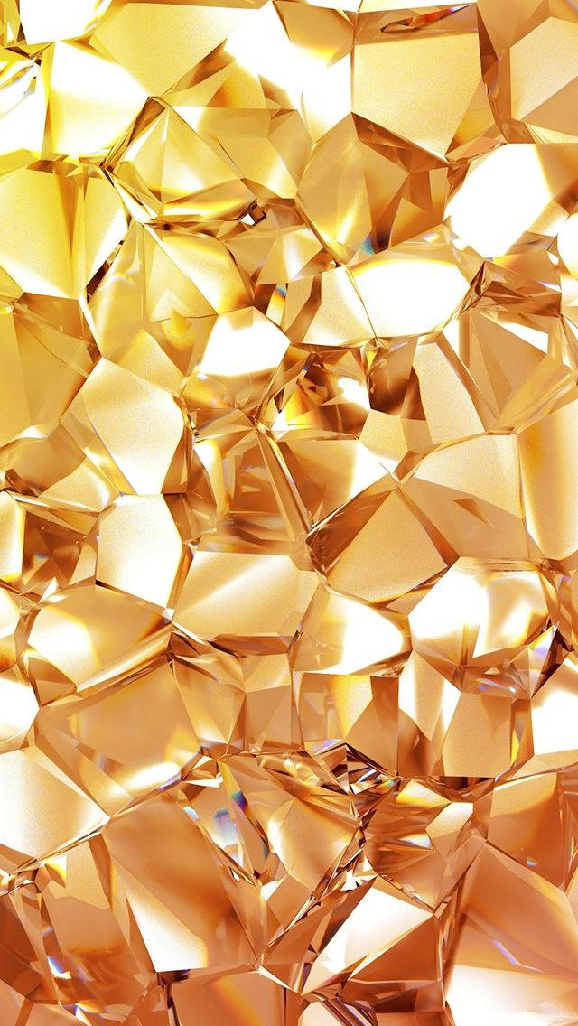 Iphone 12 Pro Max Gold Crystals Background