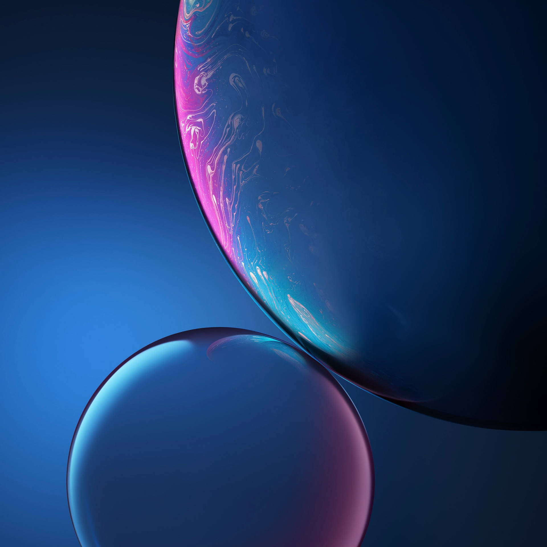 Iphone 12 Stock Blue Bubbles Background