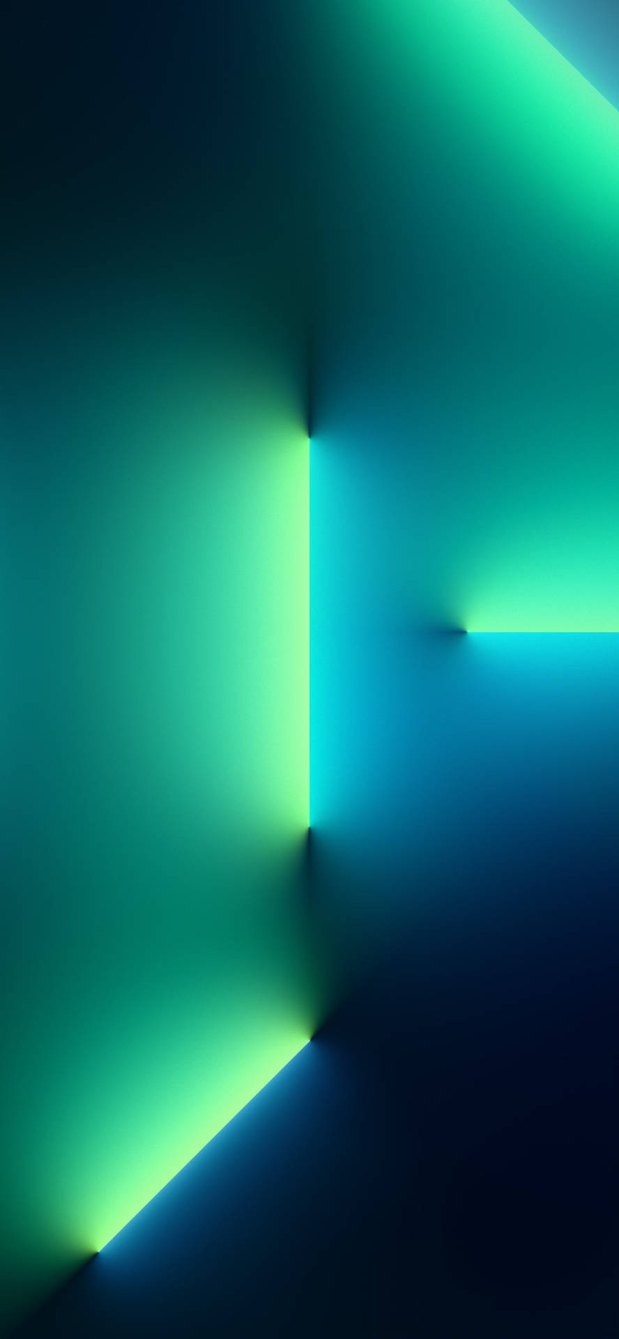 Iphone 13 Teal Light Beam Background