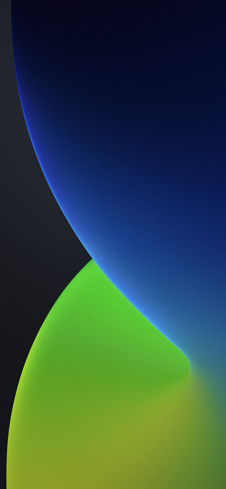 Iphone 14 Neon Green Dark Blue Background