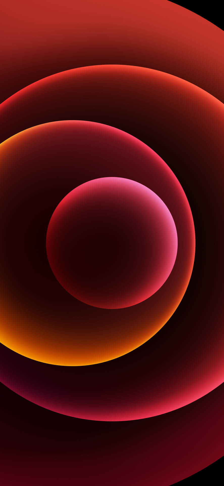 Iphone 14 Neon Red Circles Background