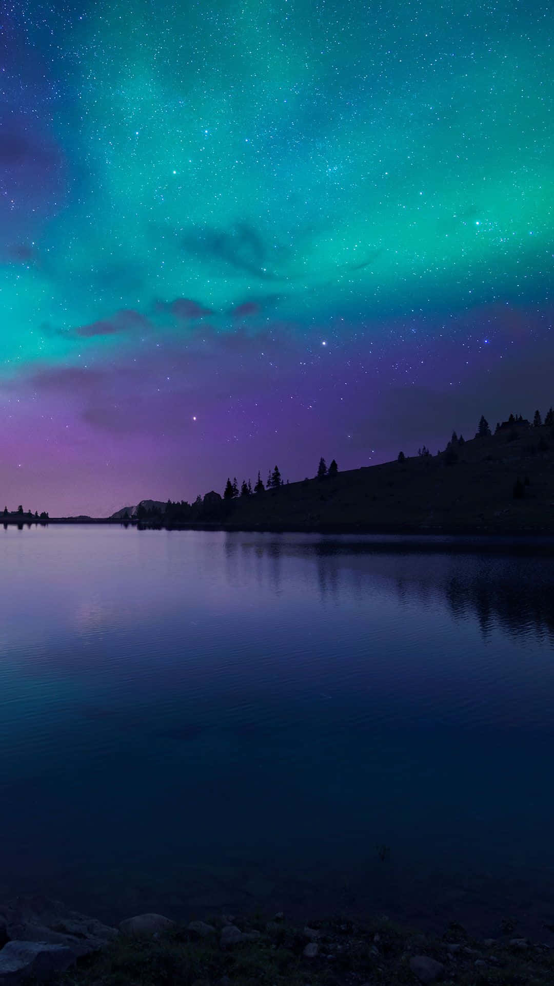 Iphone 6s Default Night Sky Lake Background