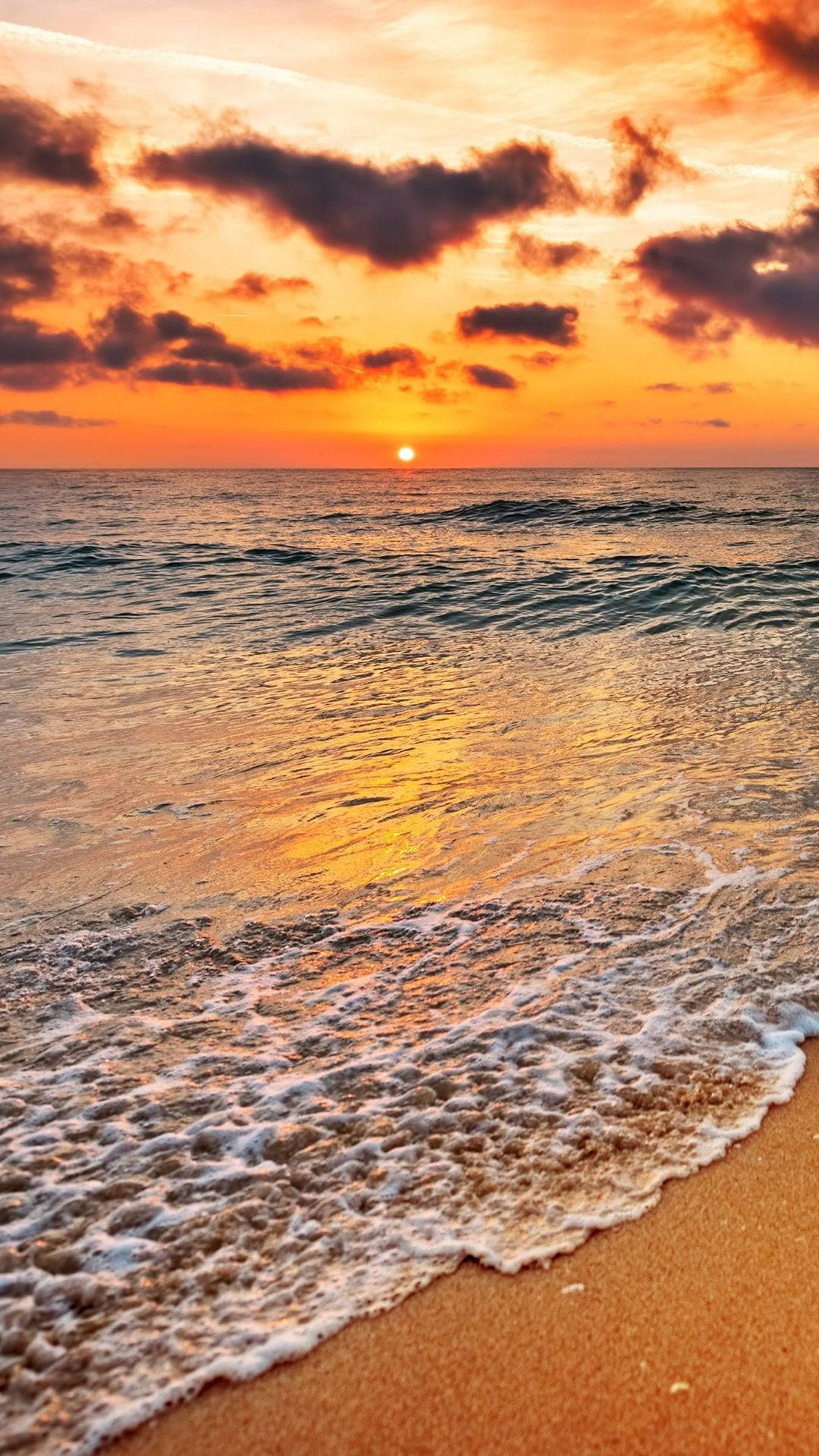 Iphone 7 Beach Orange Sunset Background