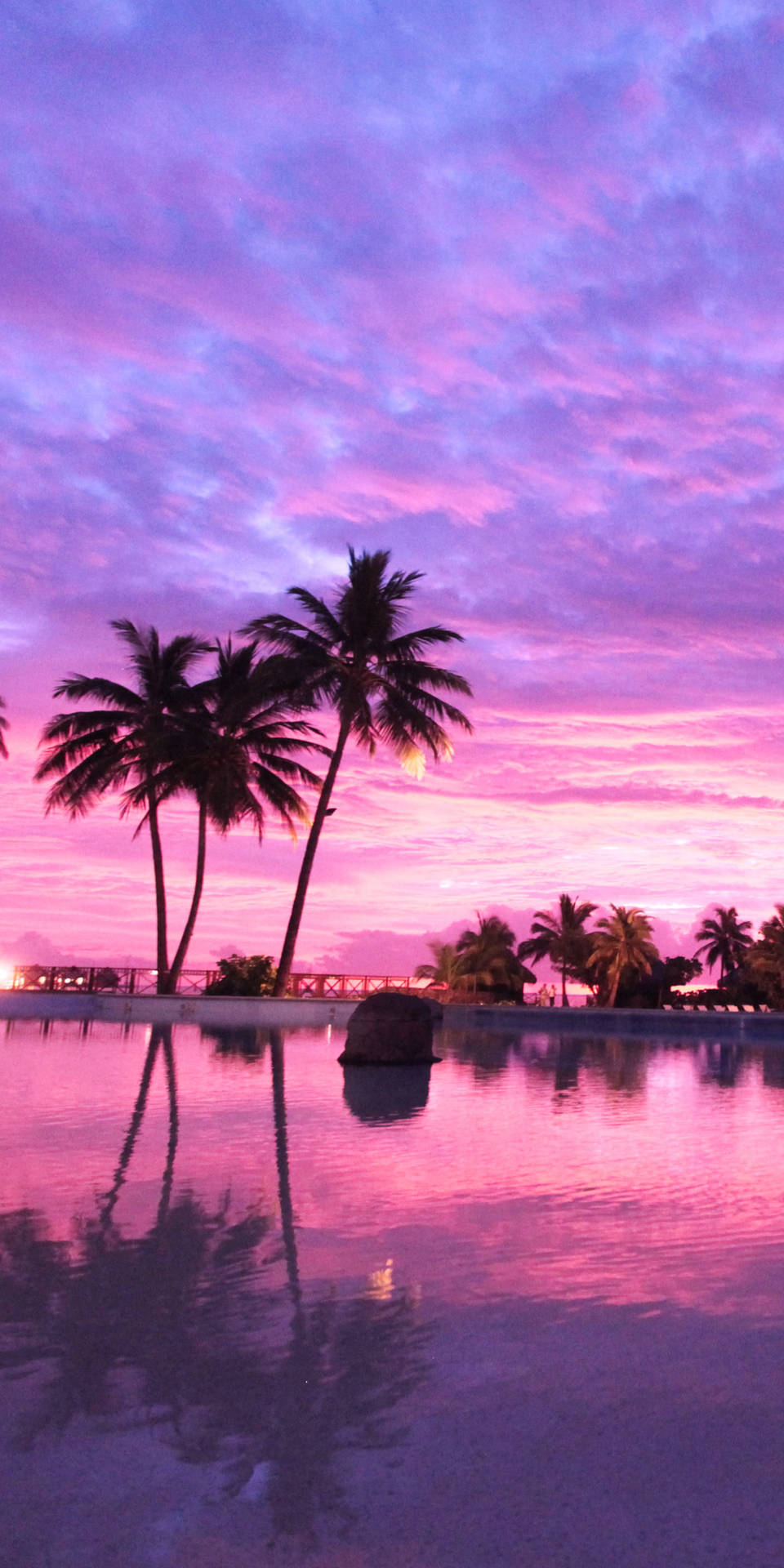 Iphone 7 Beach Purple Sky Background