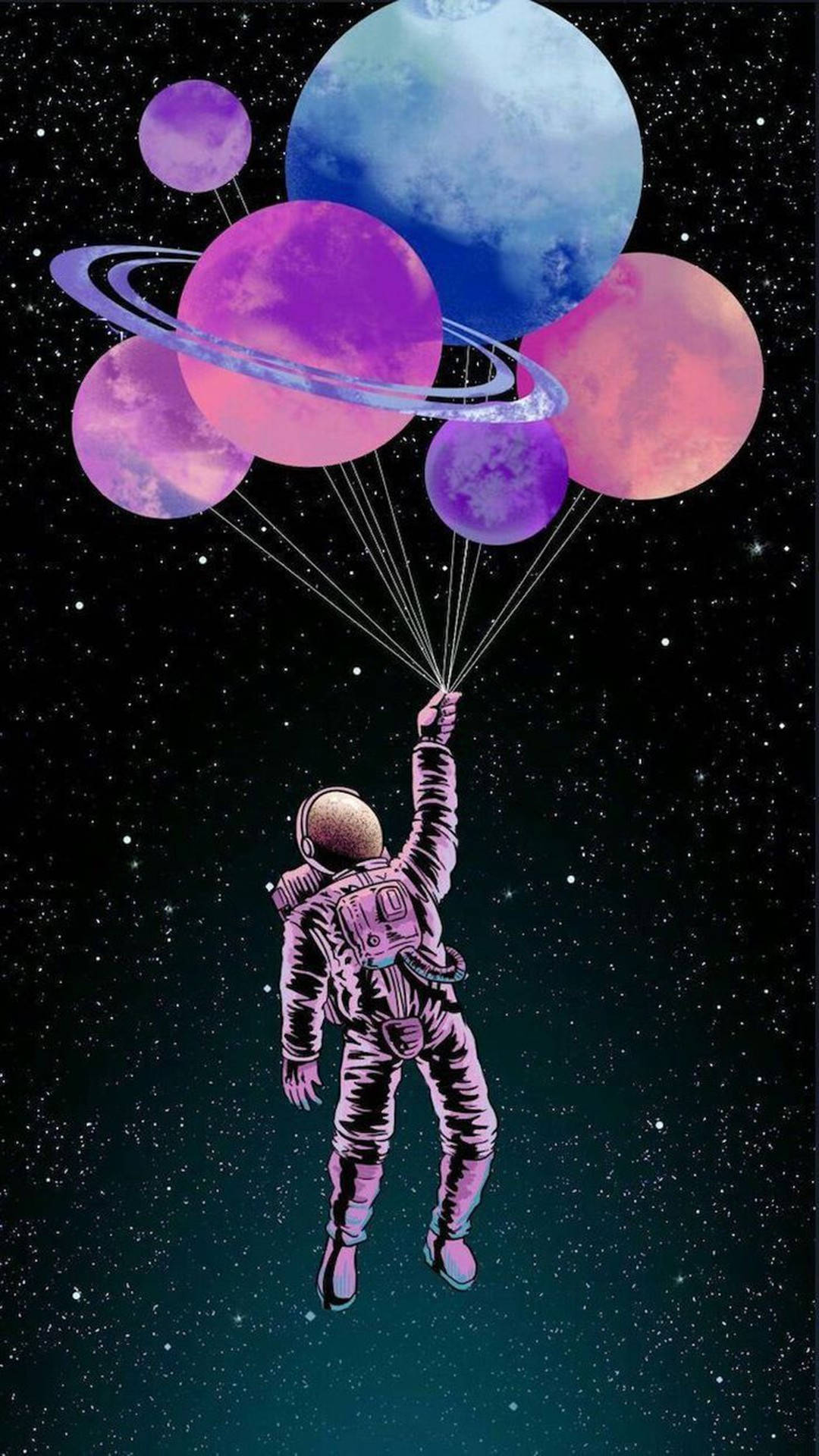 Iphone 7 Plus Space Astronaut Balloons Background