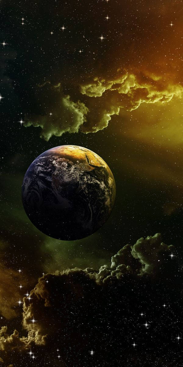 Iphone 7 Plus Space Earth With Clouds Background