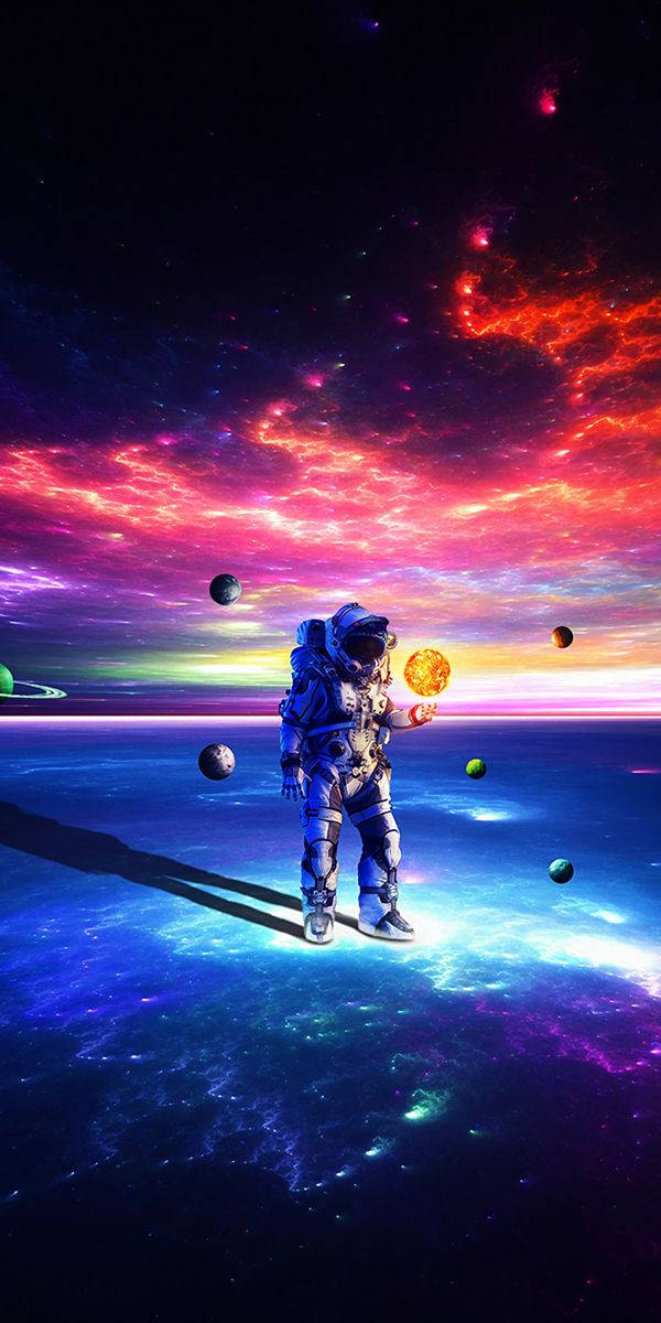 Iphone 7 Plus Space Rainbow Astronaut Background