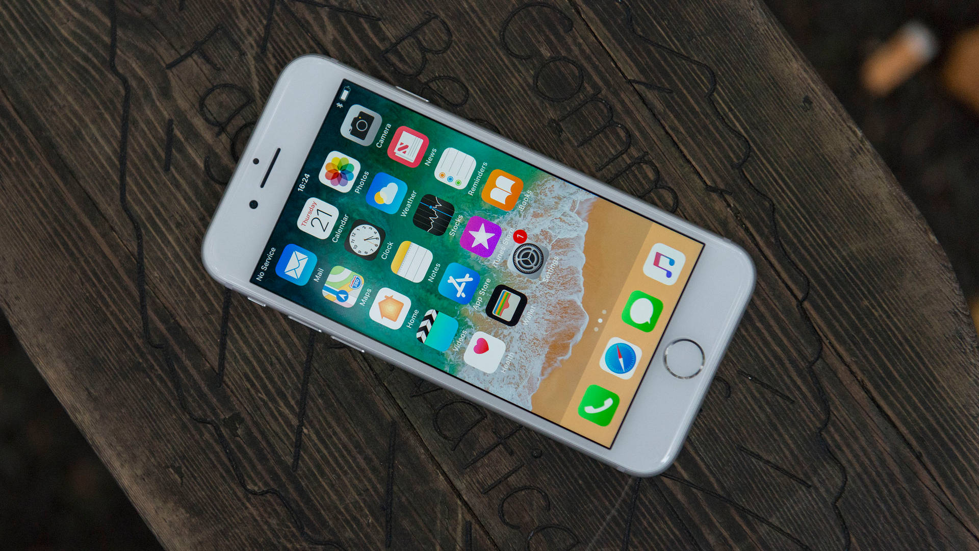 Iphone 8 On Wood Background