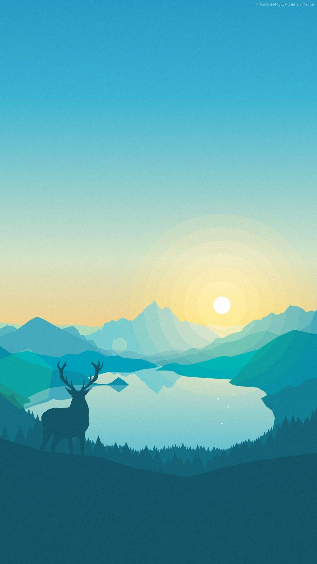 Iphone Animation Deer Lake View Background