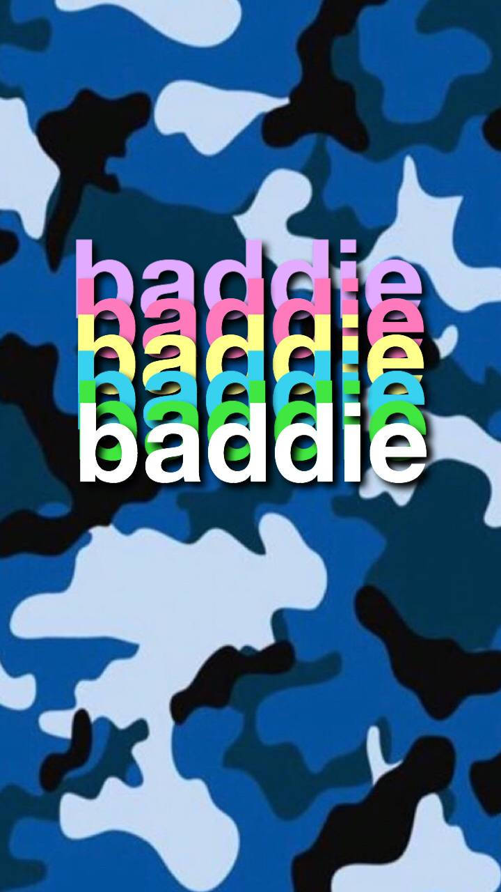Iphone Baddie Blue Camouflage Background