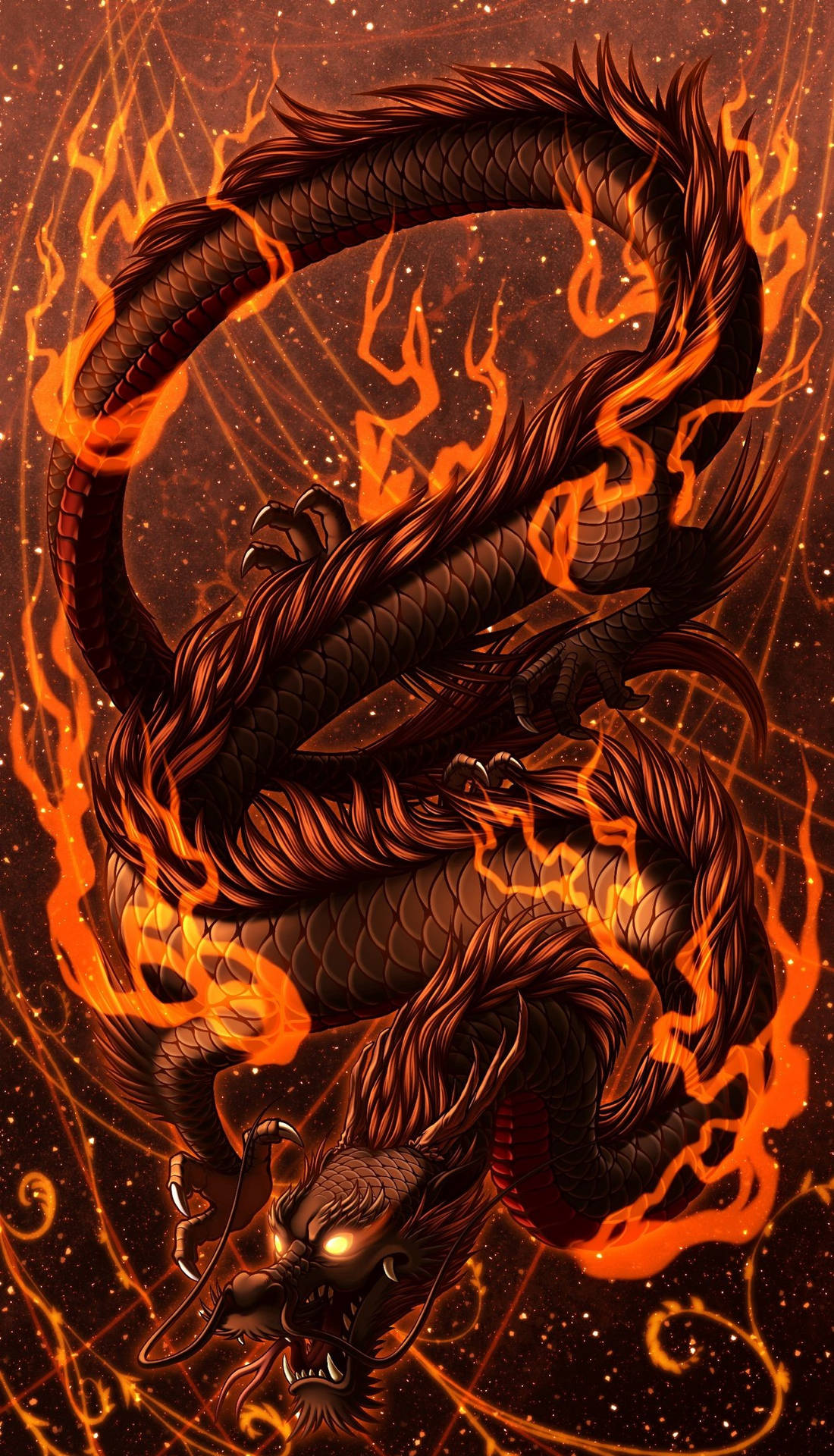 Iphone Black Dragon Fire Art