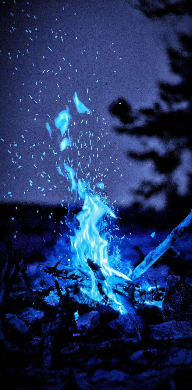 Iphone Blue Fire Vibes Background