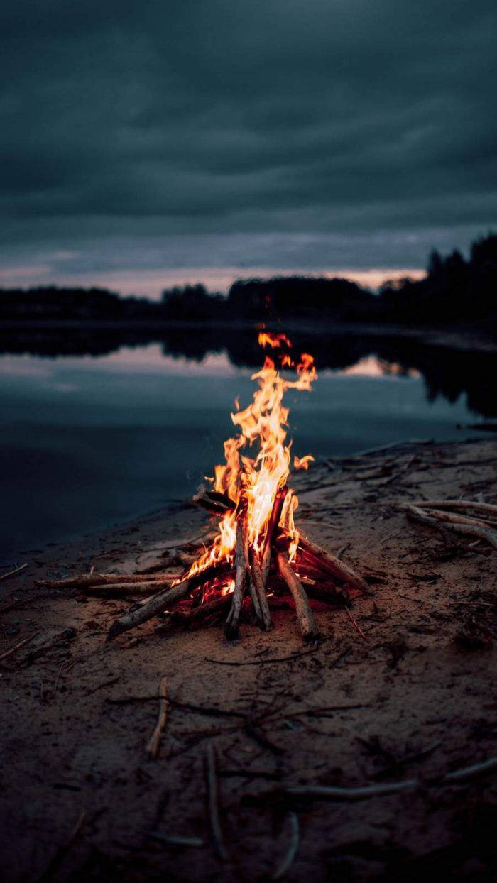 Iphone Bonfire Lake Background