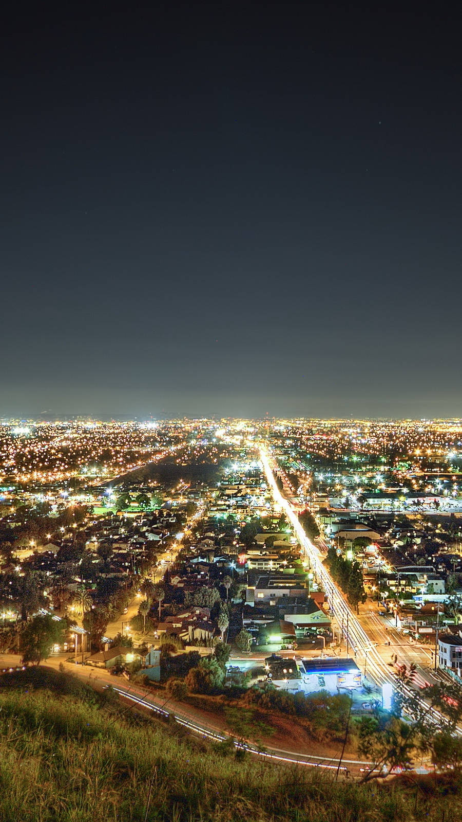 Iphone California City Lights Overlooking View Background