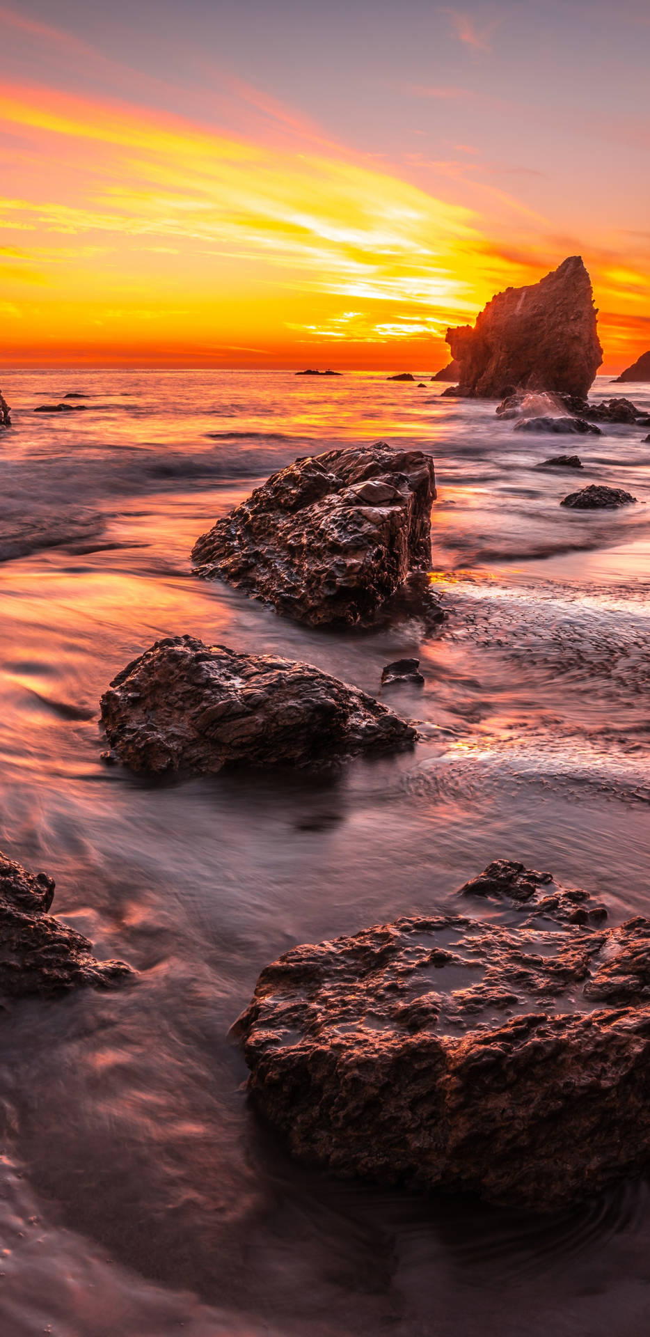 Iphone California Sunset At Beach Background