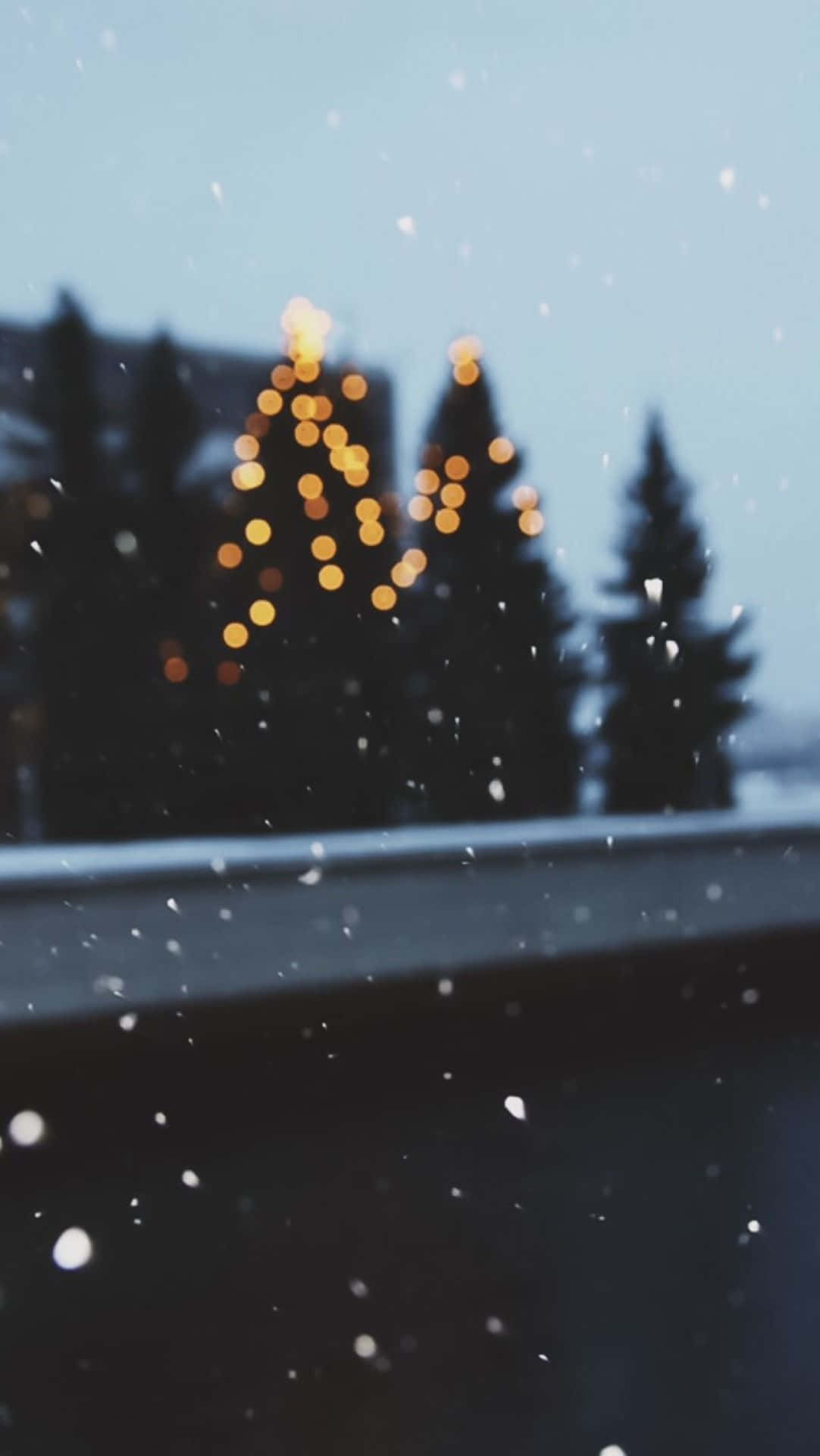 Iphone Christmas Aesthetic Filter Snow Background