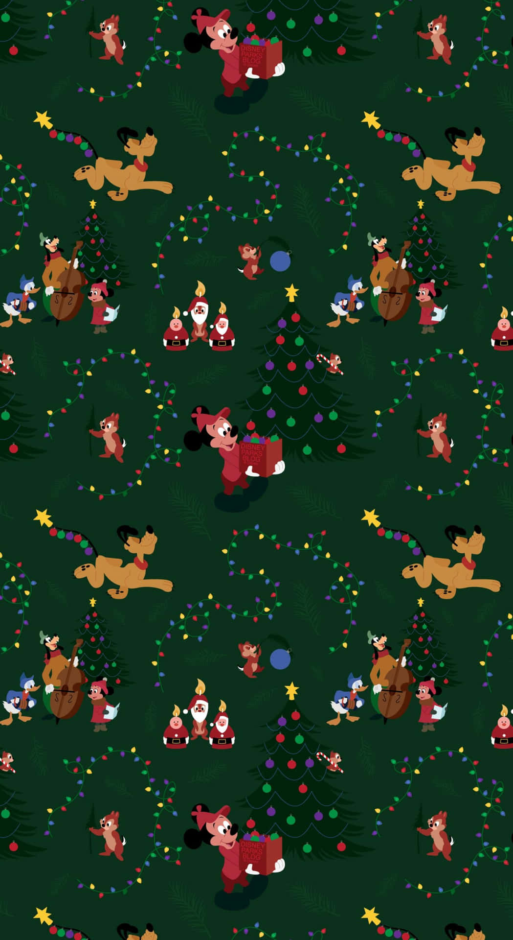 Iphone Christmas Aesthetic Mickey Pluto Background