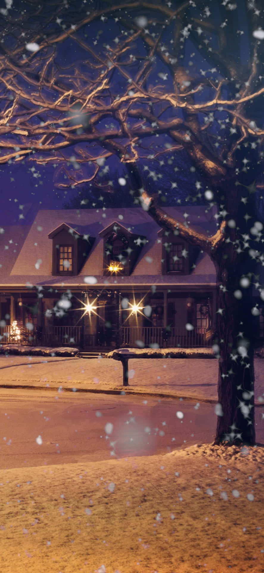 Iphone Christmas Snow Night Background