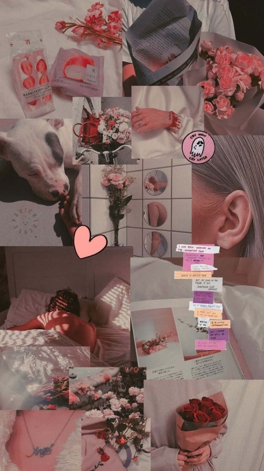 Iphone Collage Of Wallpaper And Sticky Notes Background