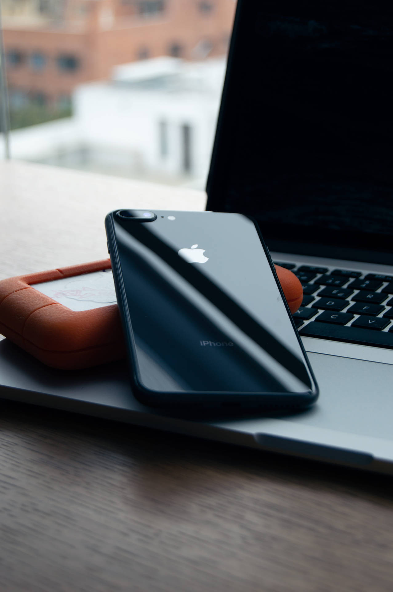 Iphone Desk With Black Iphone