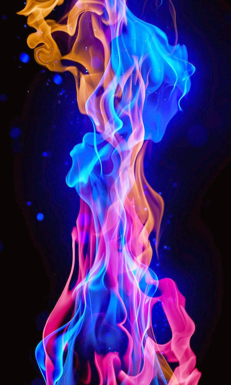 Iphone Fire Blue And Red Background