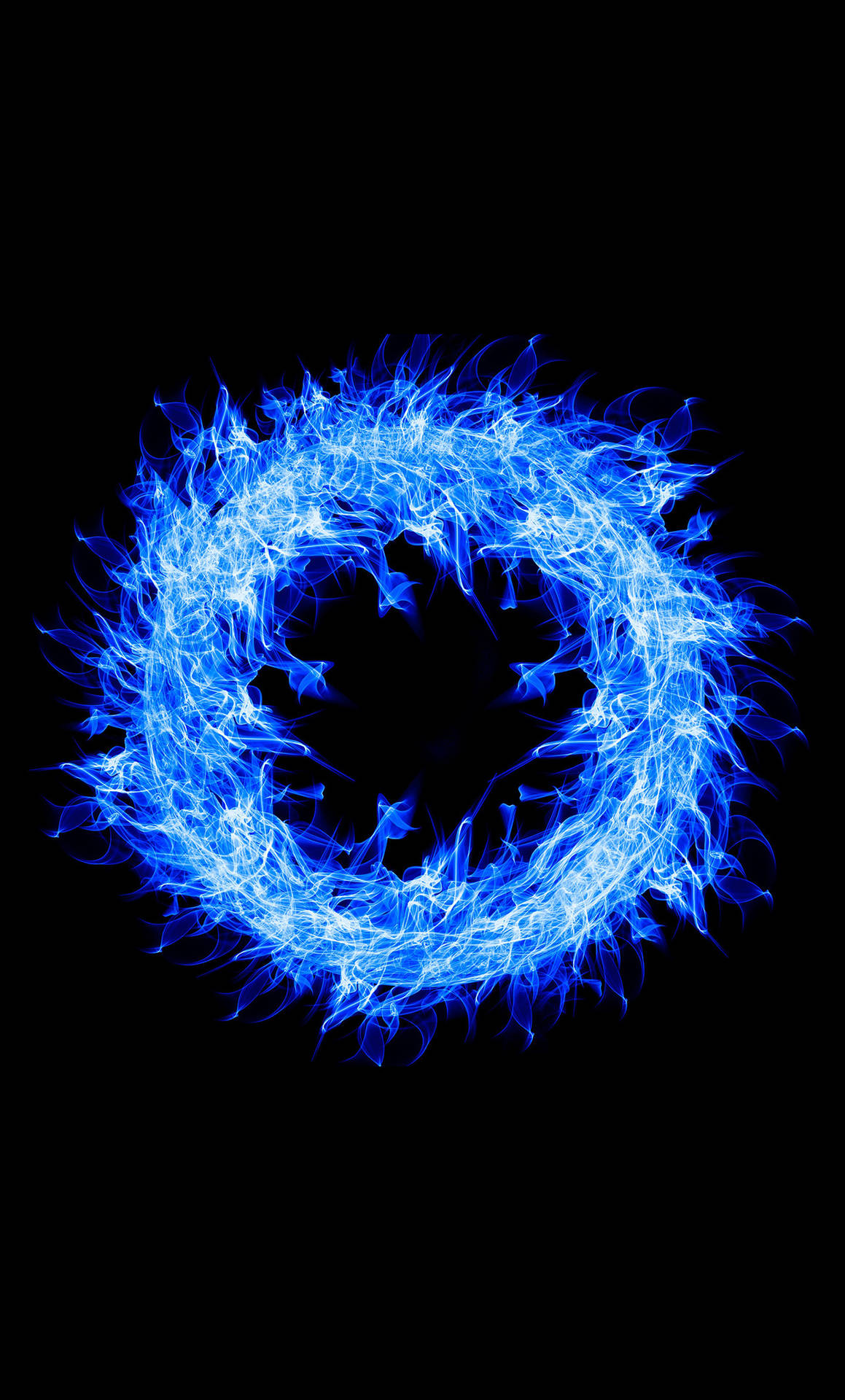 Iphone Fire Blue Circle Flames Background