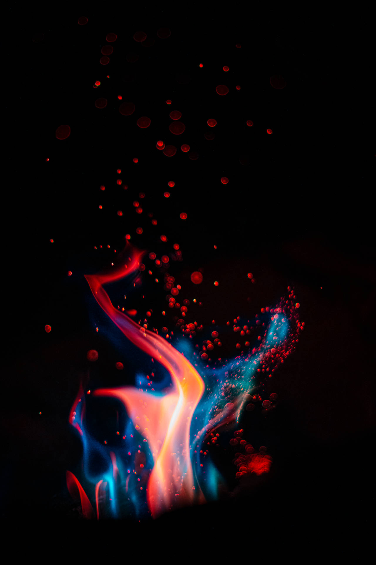 Iphone Fire Blue Sparks Background