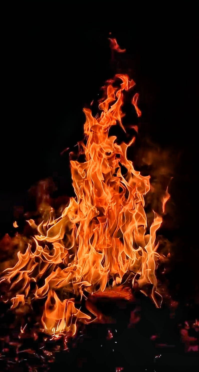 Iphone Fire Burning Night Vibes Background