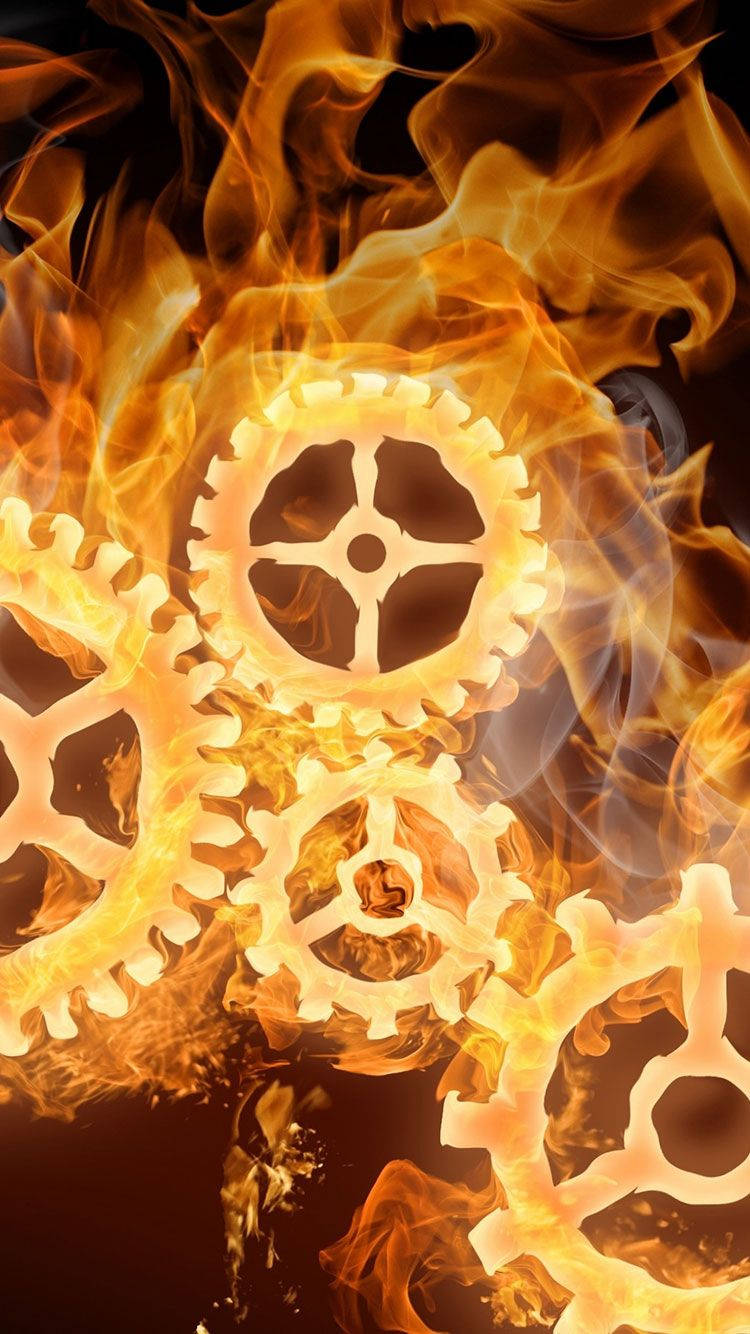 Iphone Fire Gear Burning Background