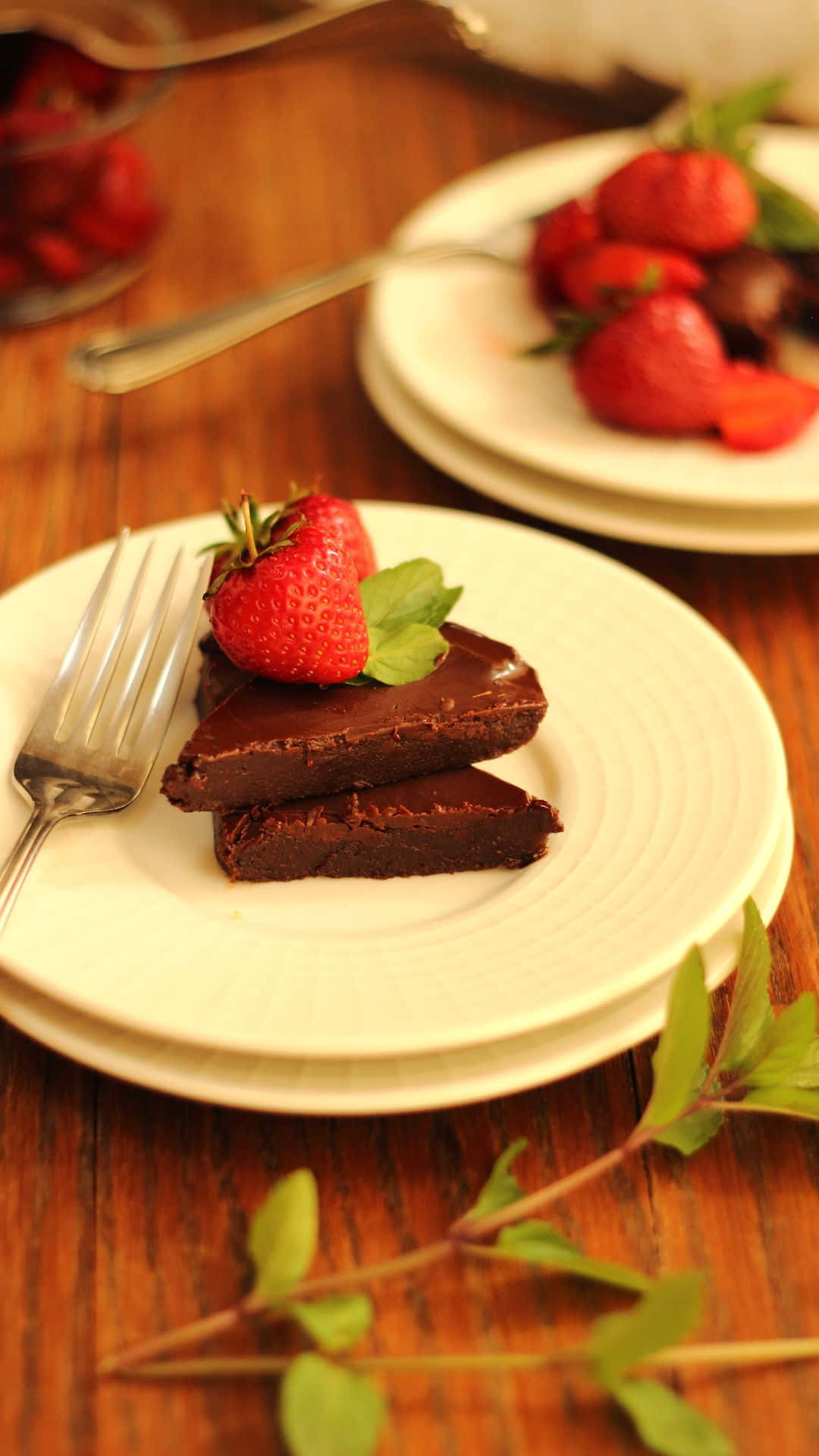 Iphone Food Chocolate Strawberry Dessert Background