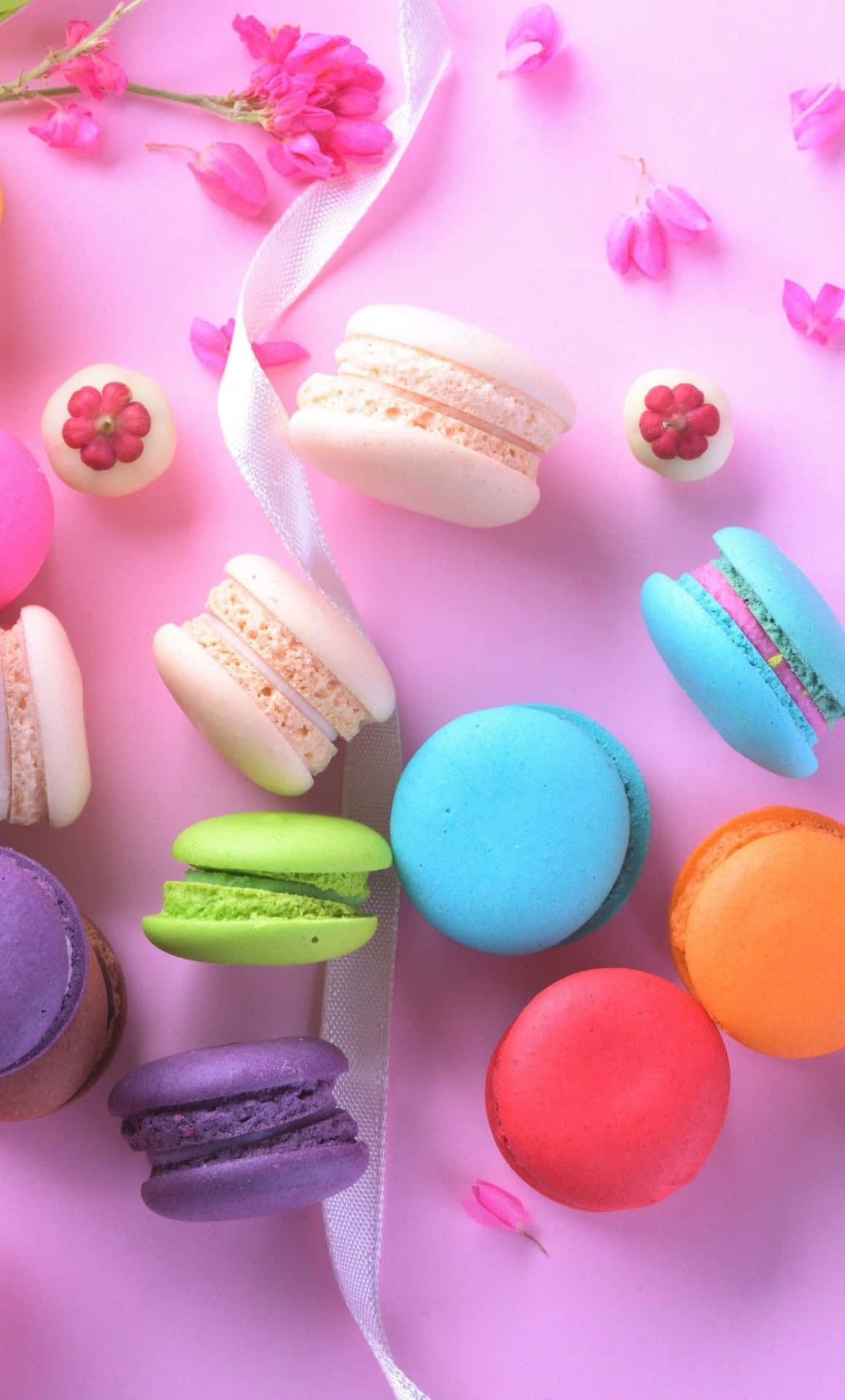 Iphone Food Colorful Macarons Background