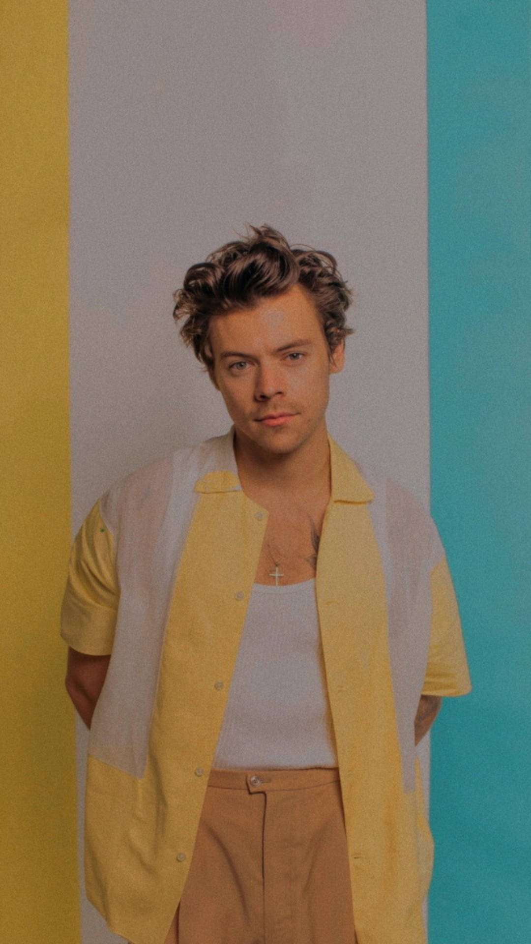 Iphone Harry Styles In A Yellow Polo Background