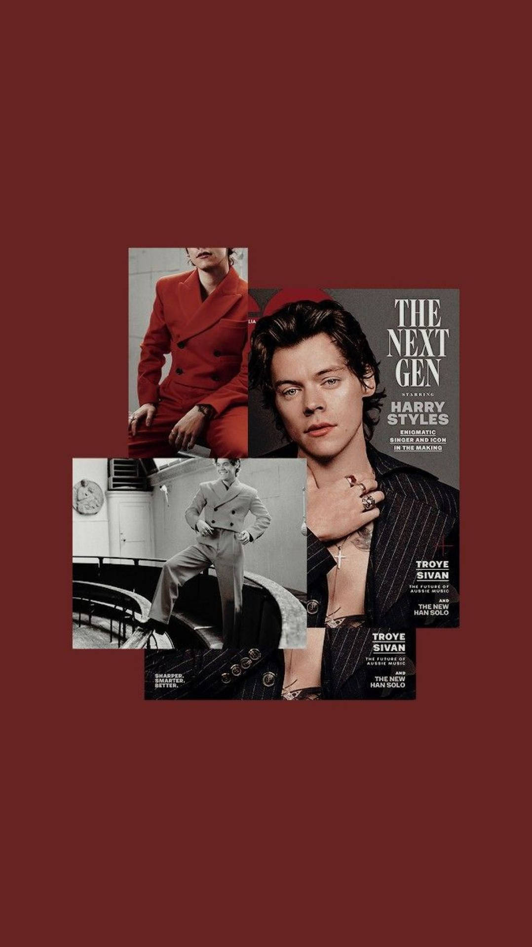 Iphone Harry Styles In Magazines Background