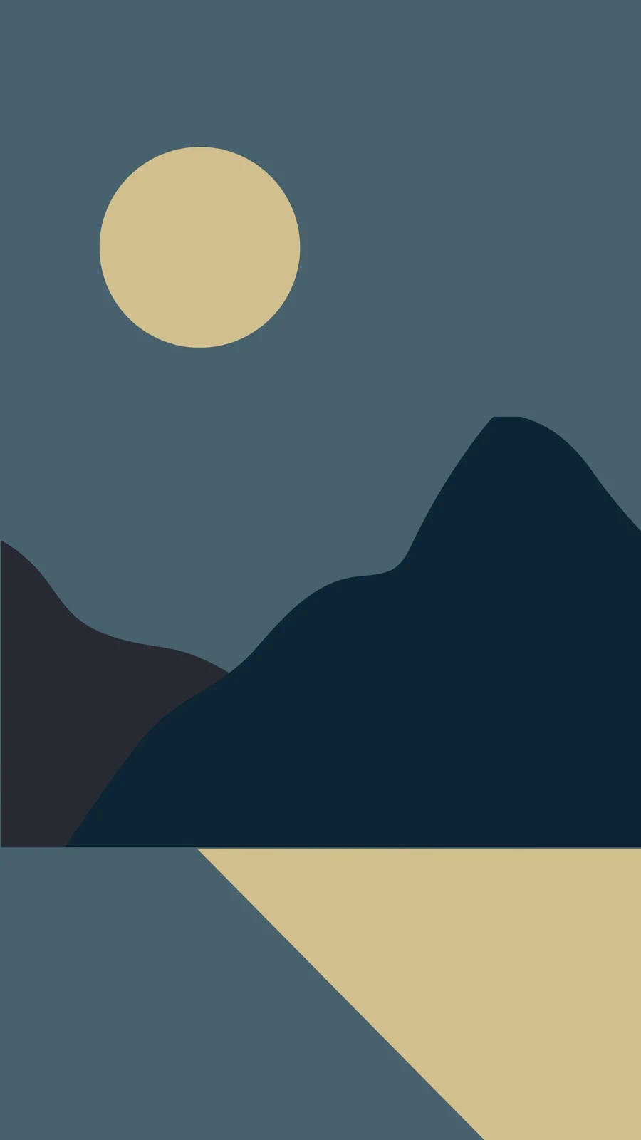 Iphone Home Screen Moon Mountain Minimalist Background
